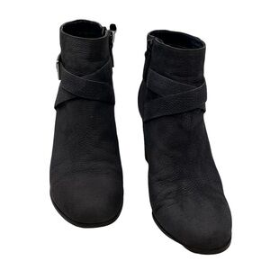 Cole Haan Grand.OS Blue Suede Block Heel Ankle Boots Size 8 Women's